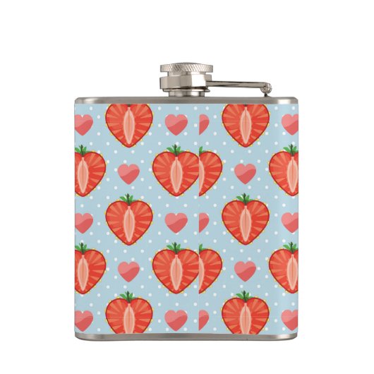 Hartrambes met pooldots en harten heupfles (Achterkant)