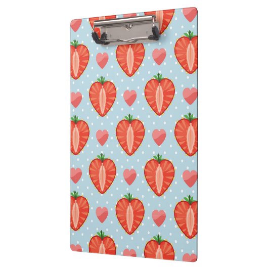 Hartrambes met pooldots en harten klembord (Links)