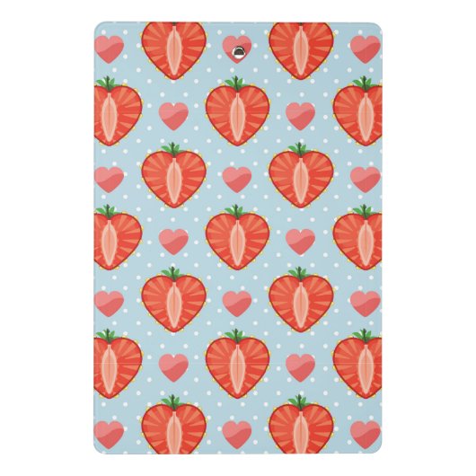 Hartrambes met pooldots en harten mini klembord (Achterkant)