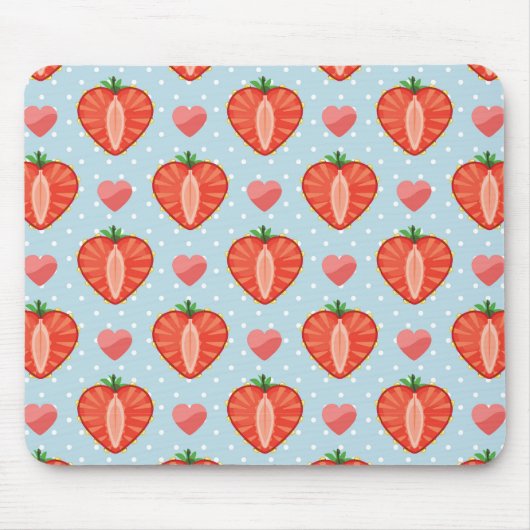 Hartrambes met pooldots en harten muismat (Voorkant)