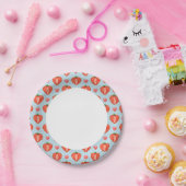 Hartrambes met pooldots en harten papieren bordje (Feest)