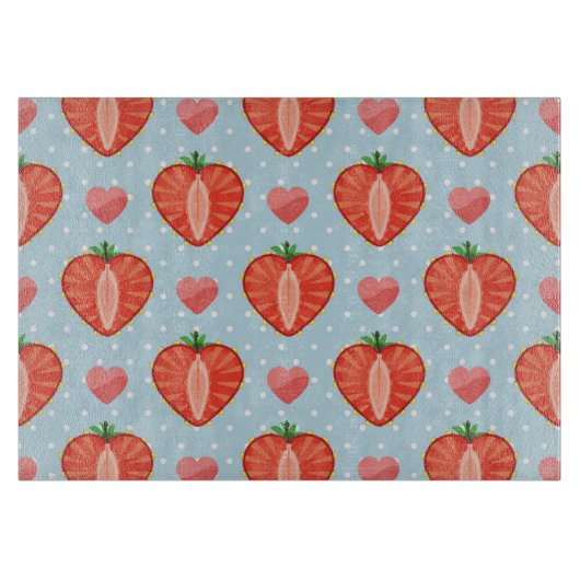 Hartrambes met pooldots en harten snijplank (Voorkant)