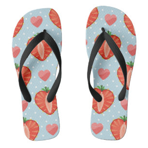 Hartrambes met pooldots en harten teenslippers