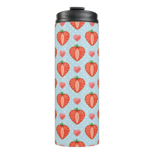 Hartrambes met pooldots en harten thermosbeker