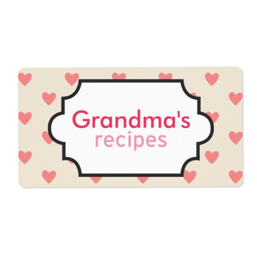 Hartrecepten Collectie Etiket (Voorkant)