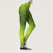 Hartreuse Green Glitter Ombre Butterfly Sparkles Leggings (Rechts)