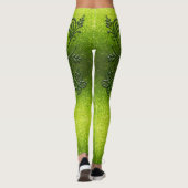 Hartreuse Green Glitter Ombre Butterfly Sparkles Leggings (Achterkant)