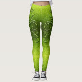 Hartreuse Green Glitter Ombre Butterfly Sparkles Leggings (Voorkant)
