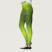 Hartreuse Green Glitter Ombre Butterfly Sparkles Leggings (Links)