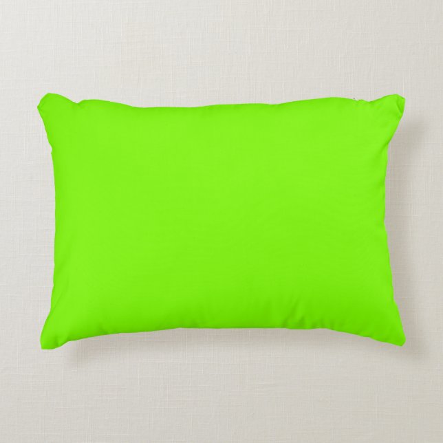 Hartreuse groene kleur, heldere neon groene kleur accent kussen (Voorkant)