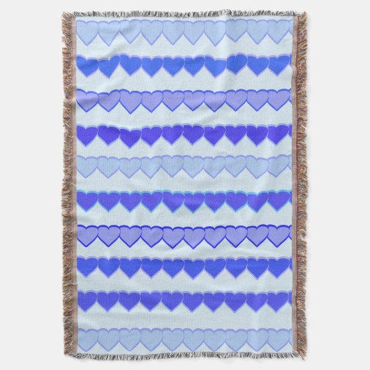 Hartrijen in tinten blauw deken (Voorkant Verticaal)