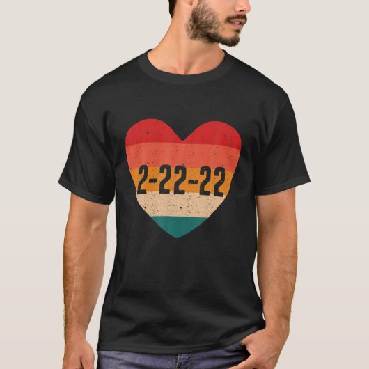 Hartritme Retro Happy Tweemaal daags 2022 februari T-shirt (Voorkant)