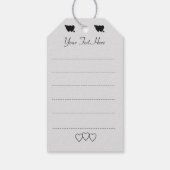 hartritmevormige vlamrode kaars monochrome liefde cadeaulabel (Achterkant)