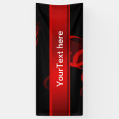 hartrood in zwarte tekst sjabloon spandoek (Verticaal)