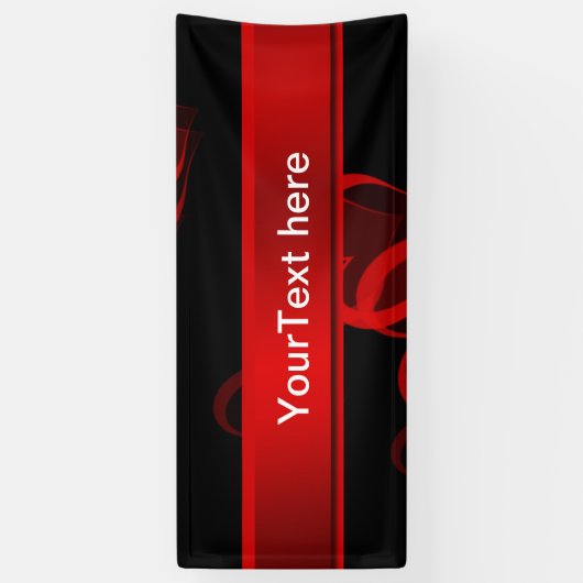 hartrood in zwarte tekst sjabloon spandoek (Verticaal)