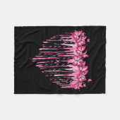 Hartroze lint Butterflies Breast Cancer Awaren Fleece Deken (Voorkant (Horizontaal))