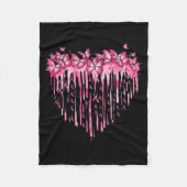 Hartroze lint Butterflies Breast Cancer Awaren Fleece Deken (Voorkant)