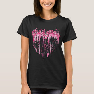 Hartroze lint Butterflies Breast Cancer Awaren T-shirt