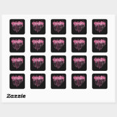Hartroze lint Butterflies Breast Cancer Awaren Vierkante Sticker (Vel)