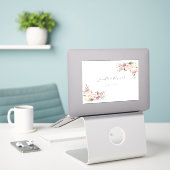 Hartrozen Roze Rozen en Groene Tinten | Sticker (Laptop op bureau)