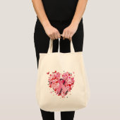 HARTS, BUTTERFLIES EN PINKRIBBON TOTE BAG (Voorkant (product))