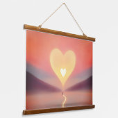 Hart's Illuminatie: Volg Je Innerlijke Licht Hangend Wandkleed (Gebogen)