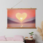 Hart's Illuminatie: Volg Je Innerlijke Licht Hangend Wandkleed (Slaapkamer)