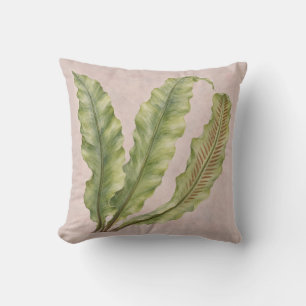 Harts Tongue Fern Blush Botanisch Aquarel Kussen