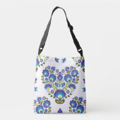 Hartsamenstelling met knalbloemen crossbody tas (Achterkant)