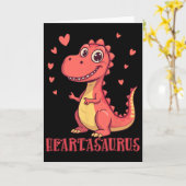 Hartsaurus Mooie Dinosaurus Valentijnsontwerp Kaart (Gele Bloem)