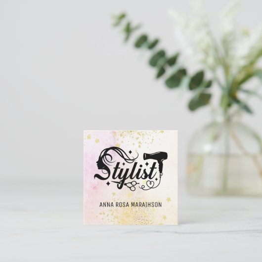 *~* Hartschaar Hartverwarmingsdroger AP6 Vierkante Visitekaartje (Staand voorkant)