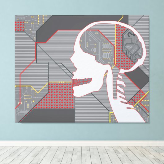 hartschedel canvas afdruk (Insitu (Houten vloer))