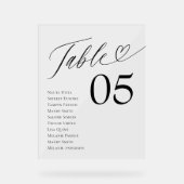 Hartschrift Gastnamen Zittafel Nummer Acryl Bord (Voorkant)