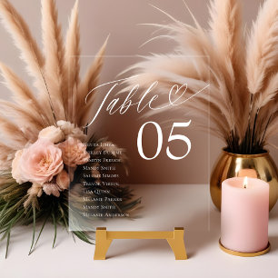 Hartschrift Gastnamen Zittafel Nummer Acryl Bord