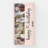 Hartscript 4 Foto Happy Birthday-banner Spandoek (Verticaal)