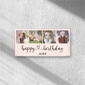 Hartscript 4 Foto Happy Birthday-banner Spandoek