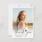 Hartscript afstuderen Dank u fotokaart Bedankkaart (Voorkant)
