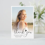 Hartscript afstuderen Dank u fotokaart Bedankkaart (Staand voorkant)