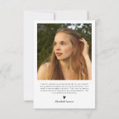 Hartscript afstuderen Dank u fotokaart Bedankkaart (Achterkant)