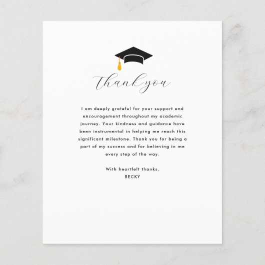 Hartscript Dank u Script afstuderen kaart (Achterkant)