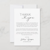Hartscript Eenvoudige bruiloft Hartelijk dank Bedankkaart (Voorkant)