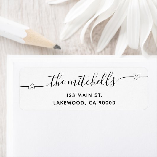 Hartscript kalligrafie modern label (Insitu)