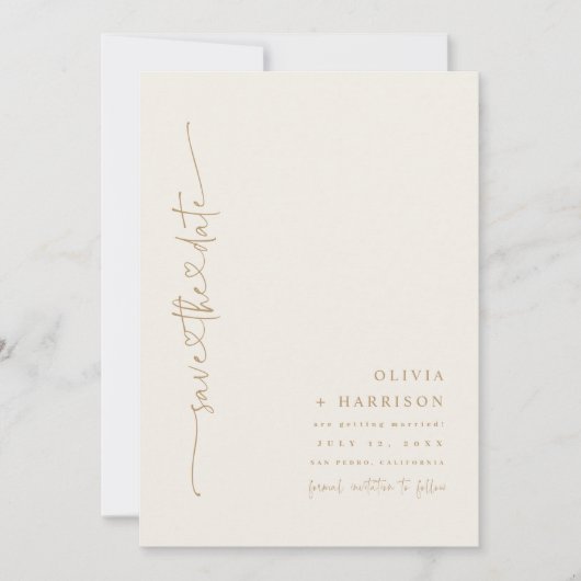 Hartscript Sla de datum aankondiging fotokaart op (Voorkant)