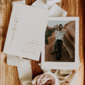 Hartscript Sla de datum aankondiging fotokaart op