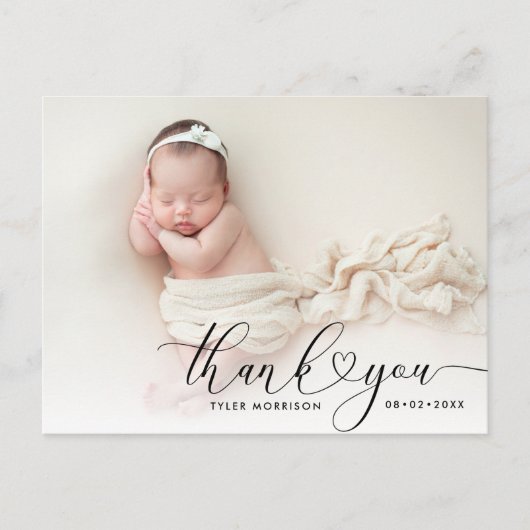 hartscript vakantieaankondiging briefkaart (Voorkant)