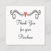 Hartscroller Bedankt dat je Kaarten koopt Vierkante Visitekaartje (Voorkant)