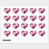 Hartscroller Lichte magenta w zwart Hart Sticker (Vel)