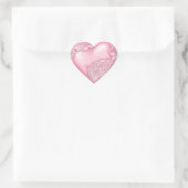 Hartscroller Roze wit Hart Sticker (Tas)