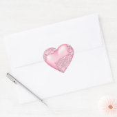 Hartscroller Roze wit Hart Sticker (Envelop)