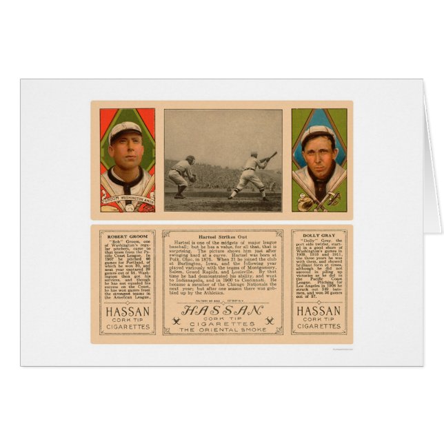 Hartsel Strikes Out Baseball 1912 (Voorkant Horizontaal)